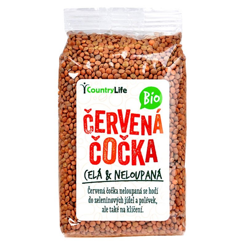 Čočka červená celá 500 g BIO COUNTRY LIFE